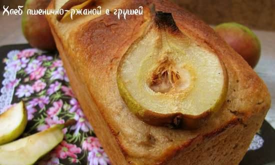 Wheat-rye bread with pear
