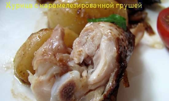 Chicken with caramelized pears