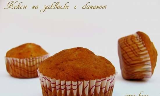 Banános savanyú cupcakes (savanyú ártalmatlanítás)