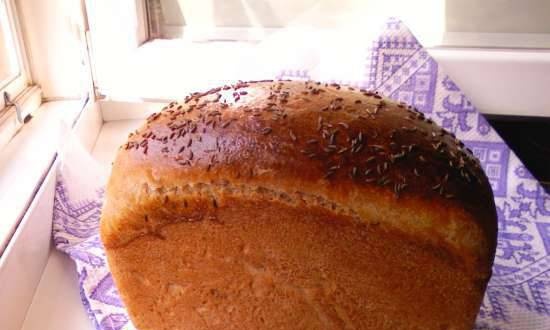 Wheat-rye gray bread with liquid yeast (oven)