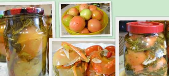Pomodori, giallo-verdi, ripieni di marinata