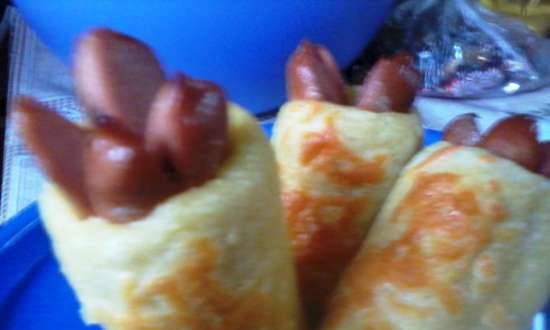 Sausages in potato dough