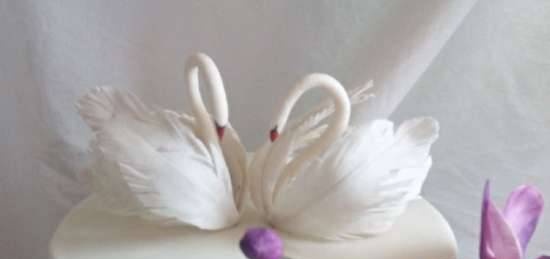 Cisnes de masilla de flores