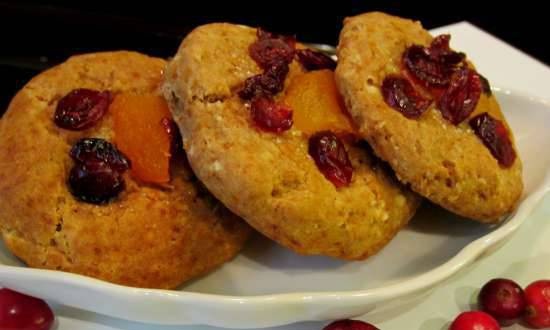 Buckwheat cookies with honey and dried fruits