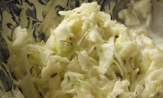 Cabbage salad with caraway seeds