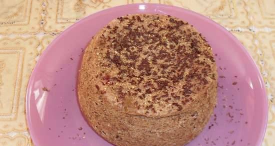 Flaxseed cake with dried fruits in the microwave