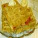 Potato waffles are very cheesy in the microwave