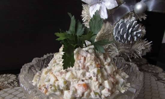 Our family salad "Olivier with tuna"
