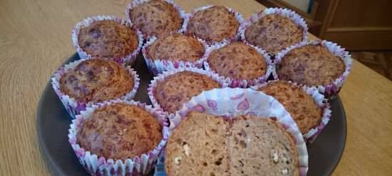 Sourdough pumpkin-whole grain muffins