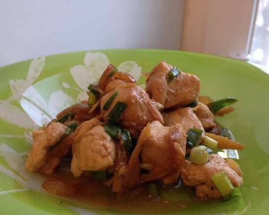 Chicken in ginger sauce in a multicooker-pressure cooker Oursson 5015