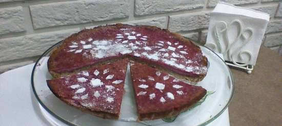 Chocolate tart with lingonberry cream