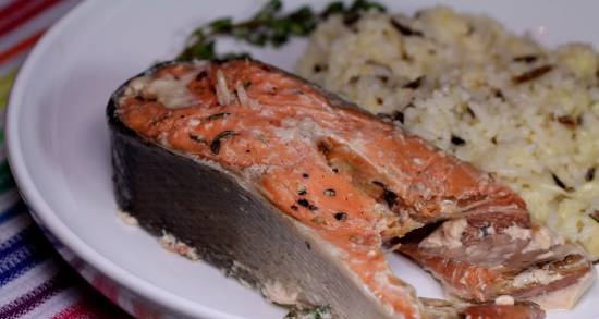 Salmon with thyme sous vide
