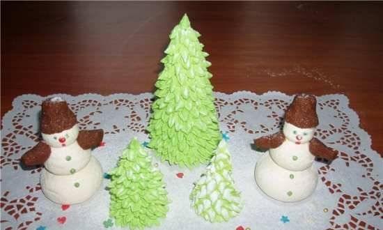 Mastic Christmas trees and meringue snowmen (master class)