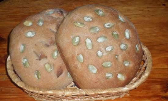 Rustic bread on a long dough (with buckwheat flour)