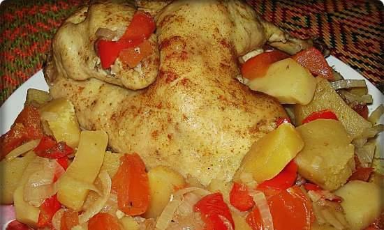 עוף בישול איטי עם ירקות