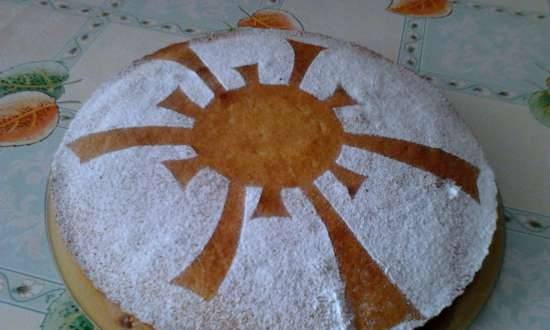 Orange pie Sun in a Princess pizza maker or oven