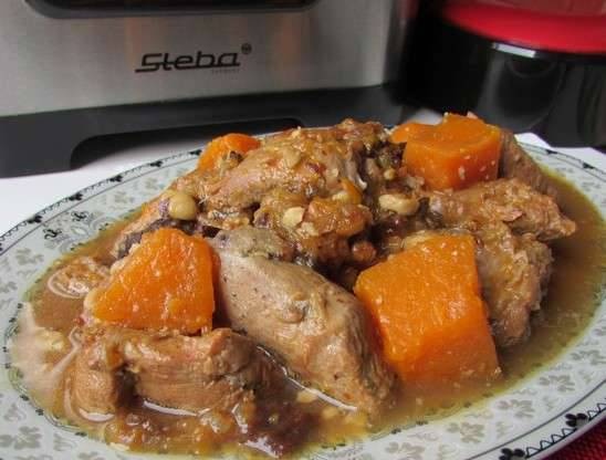 Turkey thigh stew with prunes and pumpkin in a multicooker Steba DD2