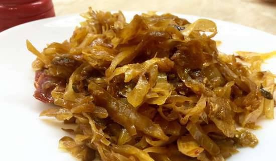 Braised and baked cabbage (grill-casserole Cuckoo CG-151M)