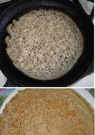 Lenten pancakes made from spelled flour, rice, soy