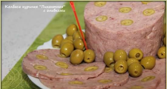 Chicken sausage "Piquant" with olives (Tescoma ham)