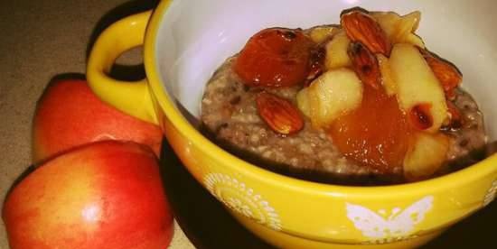 Flaxseed cake with dried fruits in the microwave