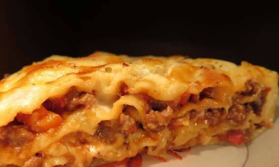 Lasagne with meat and mushrooms (Multicuisine DeLonghi)