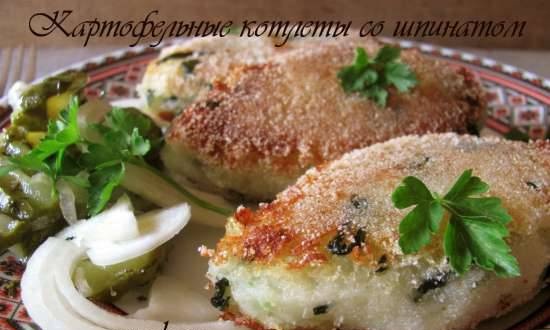 Potato cutlets with spinach (lean)