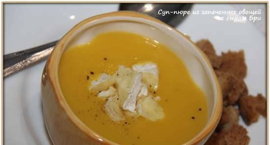 Soup-puree of baked vegetables with Brie cheese (Vitek VT-2620 soup blender)