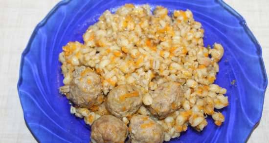 Barley with meatballs in a multicooker Steba
