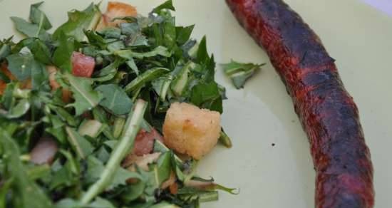 Dandelion leaf salad