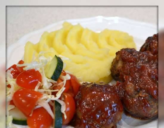 Meatballs with BBQ sauce (Multicuisine DeLonghi)