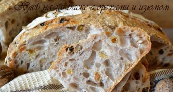 Sourdough bread with nuts and raisins