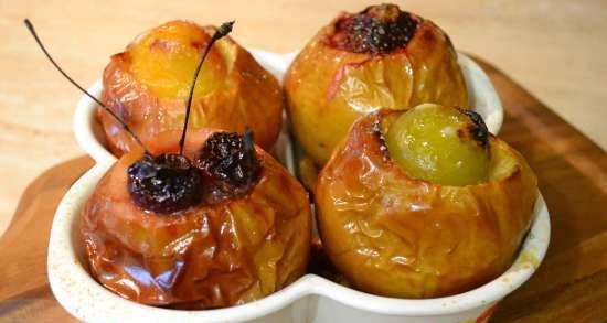 Baked apples with fruit, on croutons (in the oven)