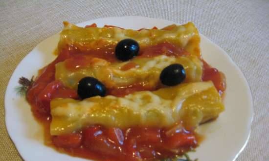 Cannelloni with meat and vegetables (Princess pizza maker)