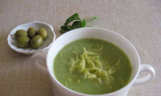 Puree soup "Green mood" with tagliolini (blender soup cooker Kromax Endever Skyline BS-93)