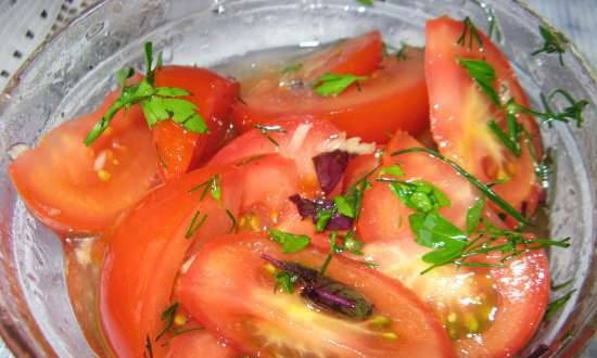 Tomatoes (or other vegetables) in honey marinade