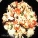 Salade met gegrilde aubergine, gedroogde groenten en couscous (grill, magnetron)