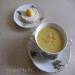 Postre sopa de crema Estado de ánimo amarillo con sándwich de huevos revueltos (licuadora Kromax Endever Skyline BS-93)