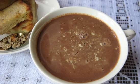 Hot chocolate with halva (recipe from the Krasny Pischik factory)