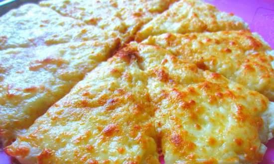 Belarusian potato pizza with cheese