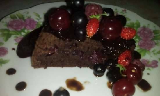 Chocolate pie with berries (multicooker Polaris 0529)