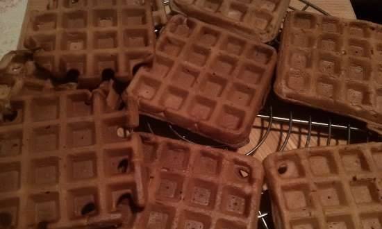 Waffles de chocolate crujientes