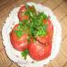 Tomatoes stuffed with chicken liver baked in an air fryer