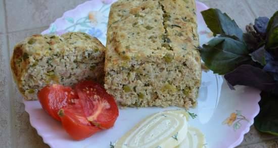 Turkey meat bread with green vegetables