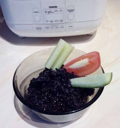Black rice with flax seeds (multicooker Toshiba RS-18NMFR)