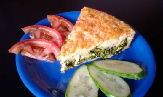 Jellied Pie with Eggs, Green Onions and Spinach