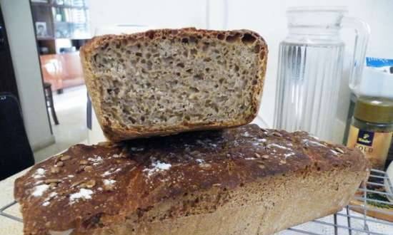 Rye European bread with honey and caraway seeds