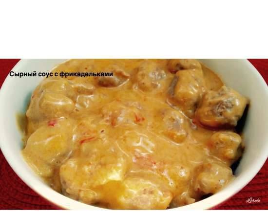 Cheese sauce with meatballs