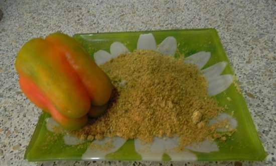 Vitamin seasoning from the "waste" of bell pepper