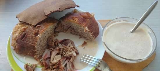 Wellington ham with bread sauce